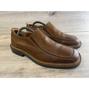 Skechers Mens Size 10‎ Cities Gotham Brown Leather Slip On Loafers Shoes Italy